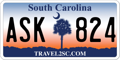 SC license plate ASK824