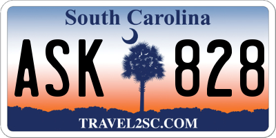 SC license plate ASK828