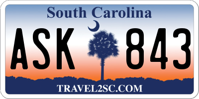 SC license plate ASK843
