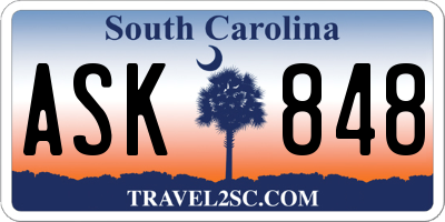 SC license plate ASK848