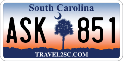 SC license plate ASK851
