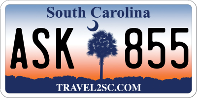 SC license plate ASK855