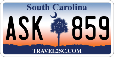 SC license plate ASK859