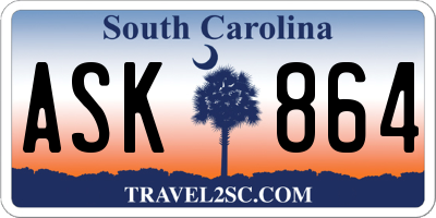 SC license plate ASK864