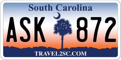 SC license plate ASK872
