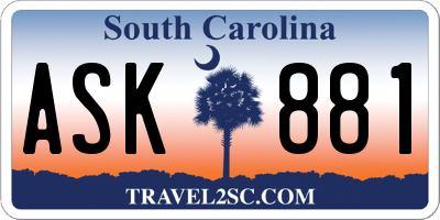 SC license plate ASK881