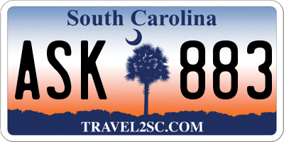 SC license plate ASK883
