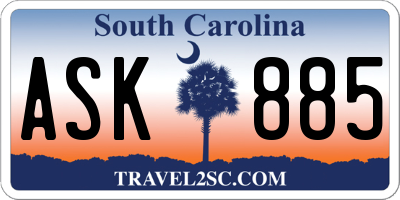 SC license plate ASK885
