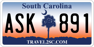 SC license plate ASK891