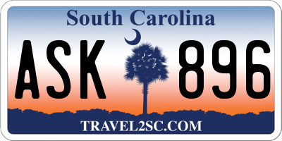 SC license plate ASK896