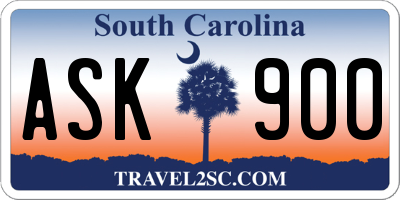 SC license plate ASK900