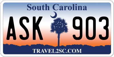 SC license plate ASK903