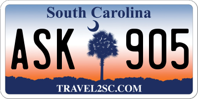SC license plate ASK905
