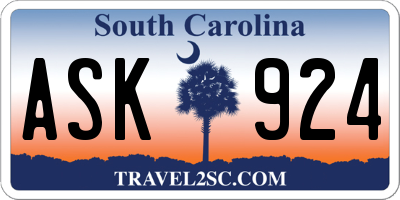 SC license plate ASK924