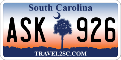 SC license plate ASK926