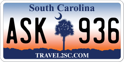 SC license plate ASK936