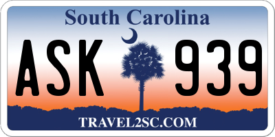 SC license plate ASK939