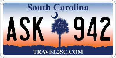 SC license plate ASK942