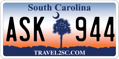SC license plate ASK944