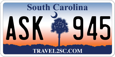 SC license plate ASK945