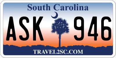 SC license plate ASK946
