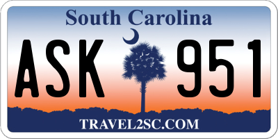 SC license plate ASK951