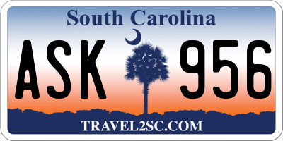 SC license plate ASK956