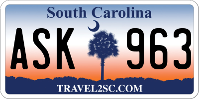 SC license plate ASK963