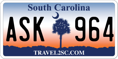 SC license plate ASK964