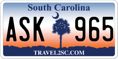 SC license plate ASK965