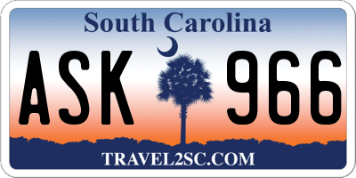 SC license plate ASK966