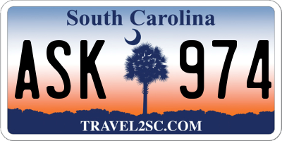 SC license plate ASK974