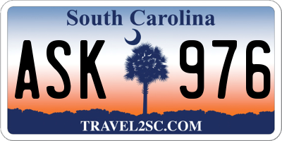 SC license plate ASK976