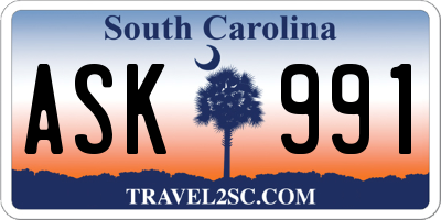 SC license plate ASK991