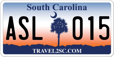SC license plate ASL015