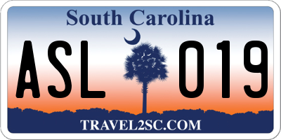 SC license plate ASL019