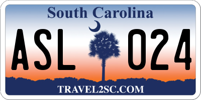 SC license plate ASL024