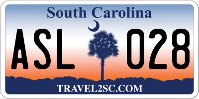 SC license plate ASL028