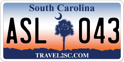 SC license plate ASL043