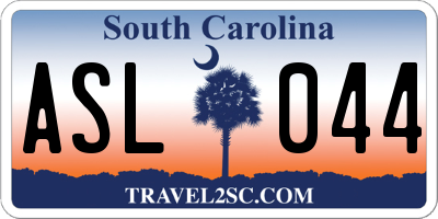SC license plate ASL044