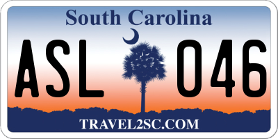 SC license plate ASL046