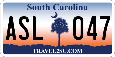 SC license plate ASL047