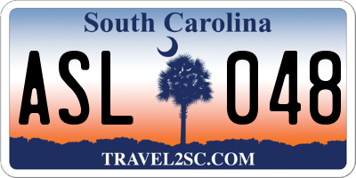 SC license plate ASL048