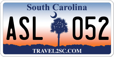 SC license plate ASL052