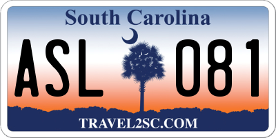SC license plate ASL081