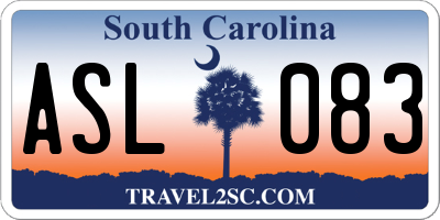 SC license plate ASL083