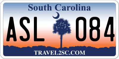 SC license plate ASL084