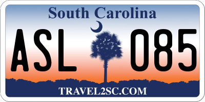 SC license plate ASL085
