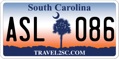 SC license plate ASL086