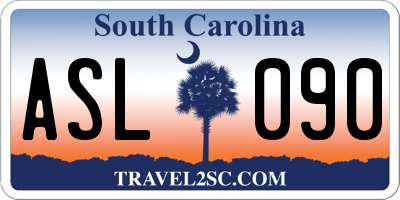 SC license plate ASL090
